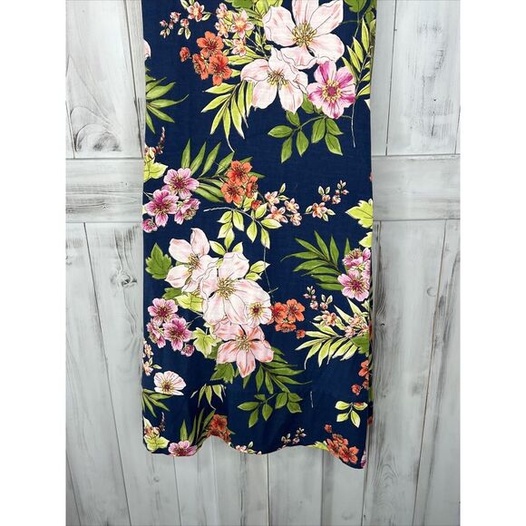 WOMENS J JILL BLUE TROPICAL FLORAL SOFT STRETCH KNIT SLEEVELESS TANK DRESS XS - Picture 8 of 16